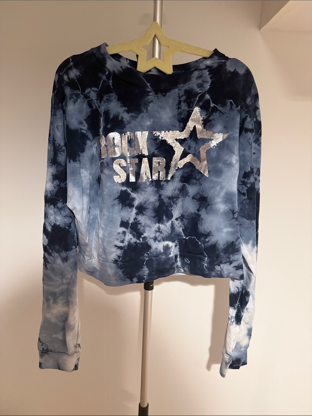 Revolution Navy and White Tie-Dye Shirt with Metallic Star